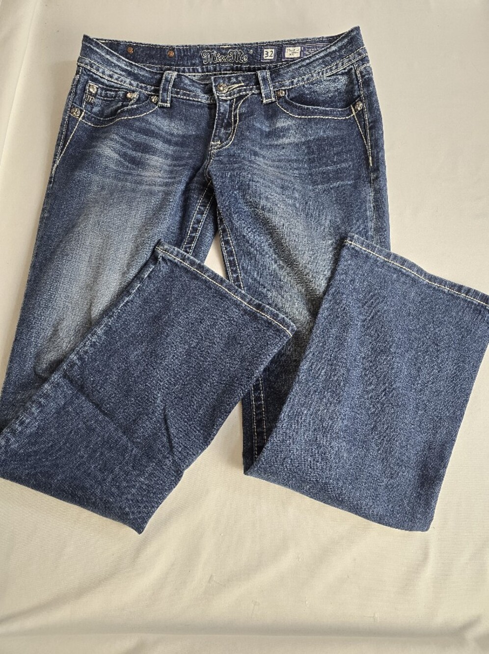 Miss Me Boot Cut Y2K Embellished Jeans Butterfly Angel Wings Grunge